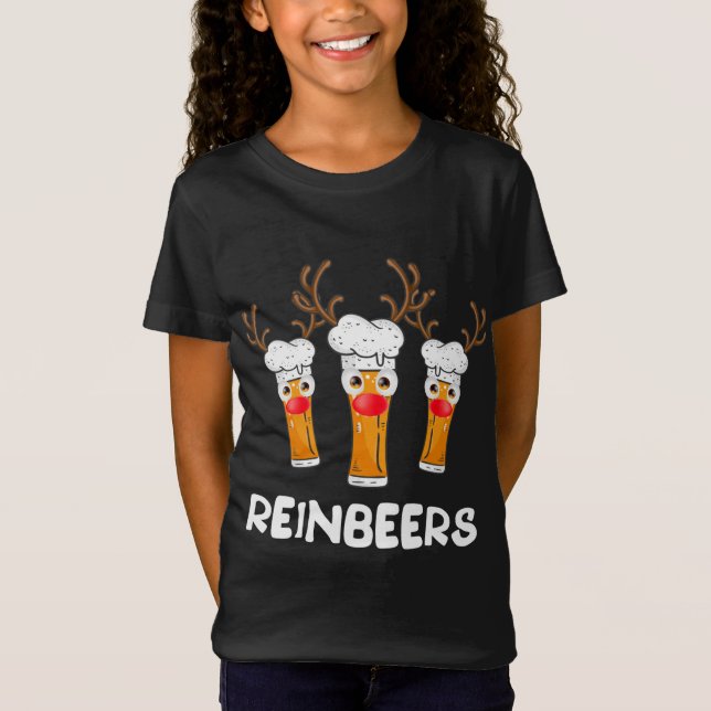 Reinbeers Funny Reindeer Beer Christmas Drink X T-Shirt (Vorderseite)