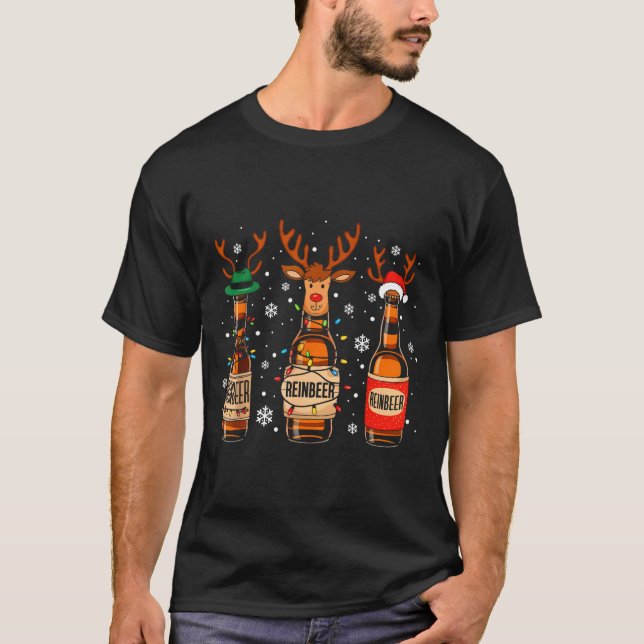 Reinbeers Funny Reindeer Beer Christmas Drinking X T-Shirt (Vorderseite)