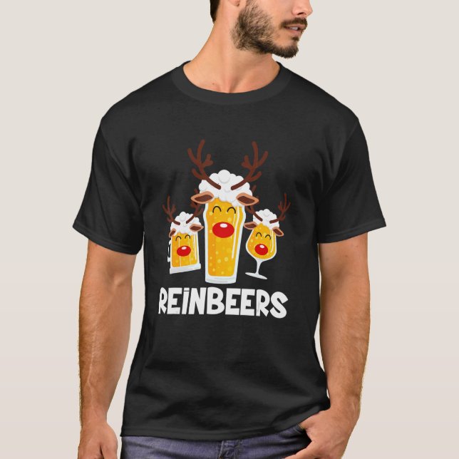 Reinbeers Xmas Pajama Reindeer Beer Christmas Dri T-Shirt (Vorderseite)