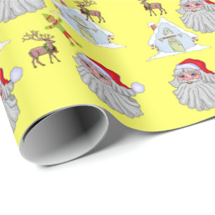 Reindee Christmas Santa Claus Elf Wrapping Paper Geschenkpapier