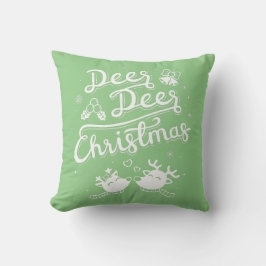 Reindee Deer Christmas Typografy Pun Throw Kissen