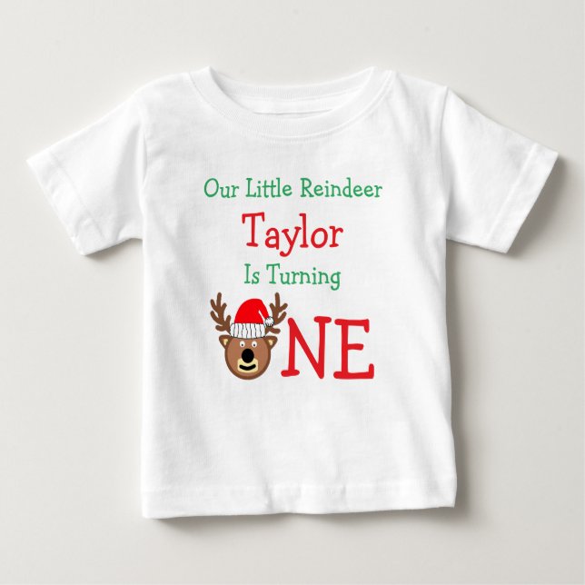 Reindeer 1. Geburtstag Baby T-shirt (Vorderseite)
