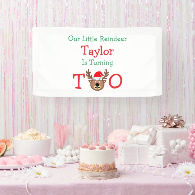 Reindeer 2. Geburtstag Banner (Party)