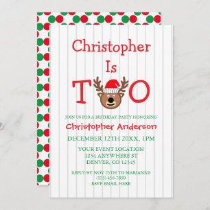 Reindeer 2. Geburtstag Einladung