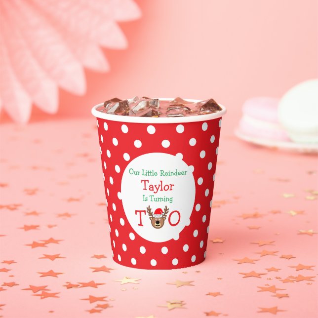 Reindeer 2. Geburtstag Pappbecher (Insitu)
