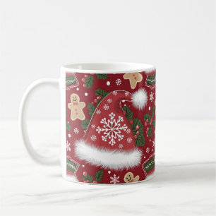 Reindeer and Holly Christmas Design Kaffeetasse