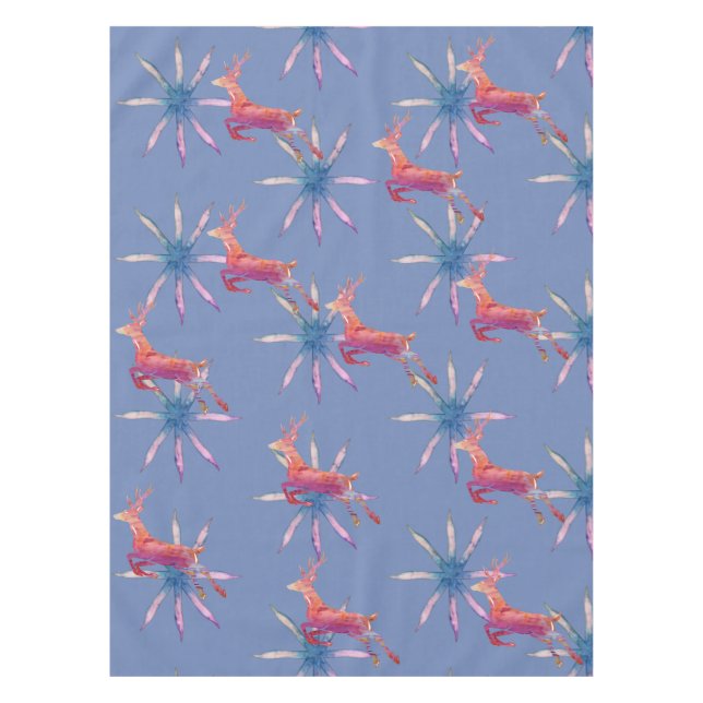 Reindeer and Snowflakes Tischdecke (Vorderseite)