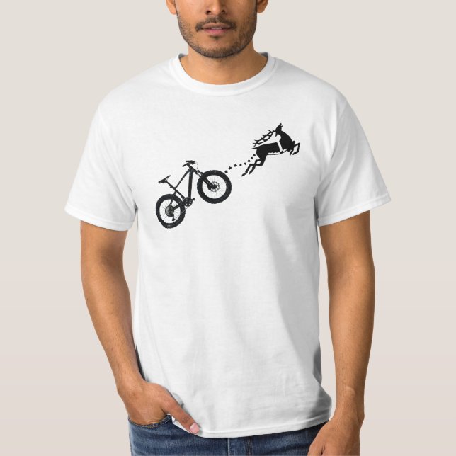 Reindeer Antler Mountain Bike Christmas rider  T-Shirt (Vorderseite)