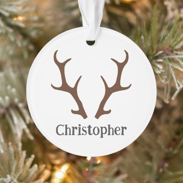 Reindeer Antlers Personalisiert Name Holiday Ornament (Baum)