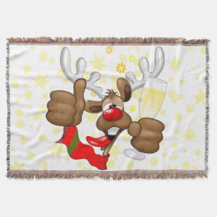 Reindeer Betrunken Funny Christmas Character Decke