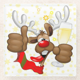 Reindeer Betrunken Funny Christmas Character Glasuntersetzer