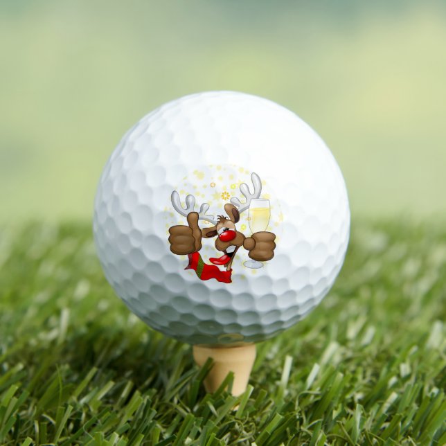 Reindeer Betrunken Funny Christmas Character Golfball (Insitu T-Shirt)