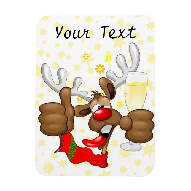 Reindeer Betrunken Funny Christmas Character Magnet (Vertikal)