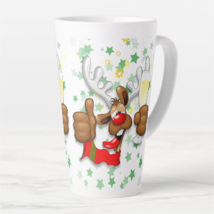Reindeer Betrunken Funny Christmas Character Milchtasse