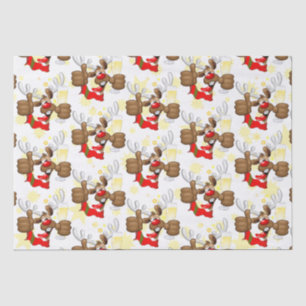 Reindeer Betrunken Funny Christmas Character Seidenpapier