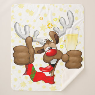 Reindeer Betrunken Funny Christmas Character Sherpadecke