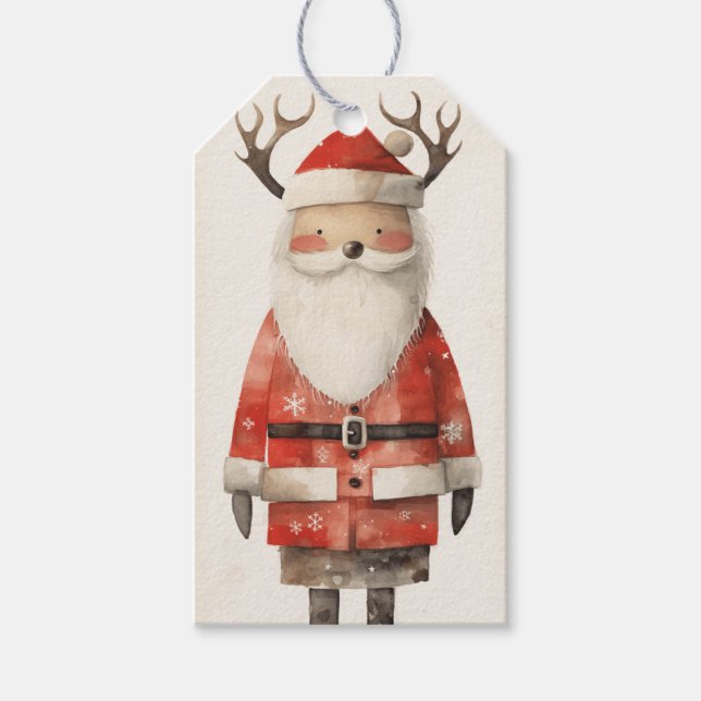 Reindeer Black Santa Geschenkanhänger (Vorderseite)