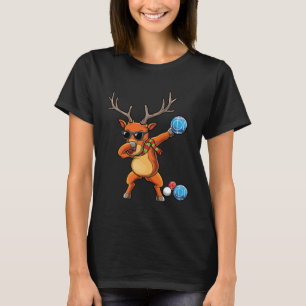 Reindeer Bocce Ball Player Christmas Boccie Team B T-Shirt