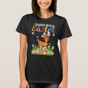 Reindeer Bunny Egg Jagd Der sonnige Rentier Happy T-Shirt