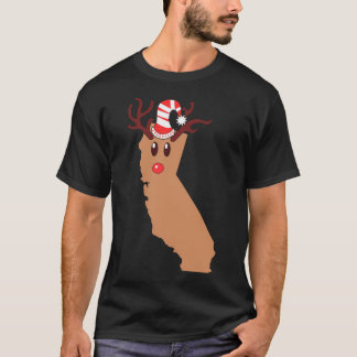 Reindeer California Christmas Reindeer Antlers T-Shirt