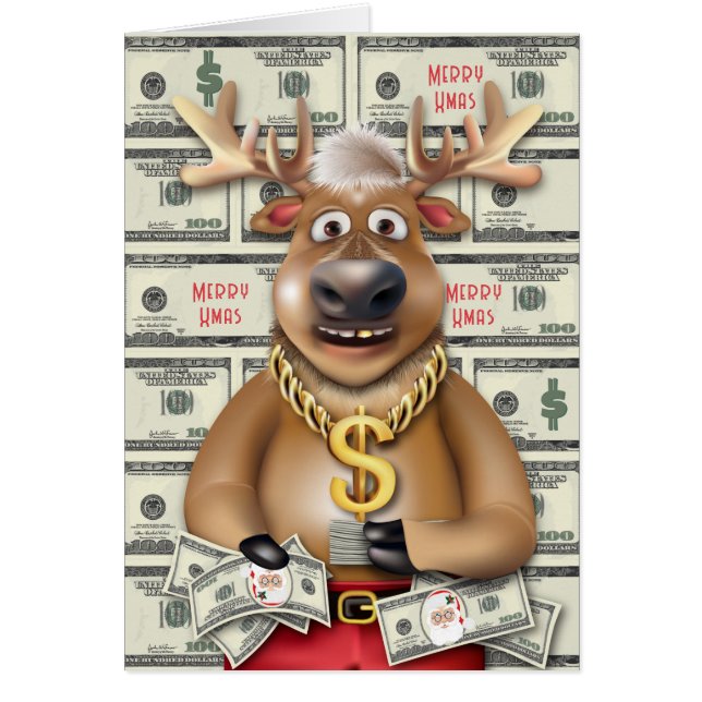 Reindeer Cash Santa Bucks Funny Money Holiday (Vorne)