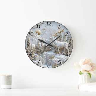 Reindeer Charm für Weihnachten Große Wanduhr