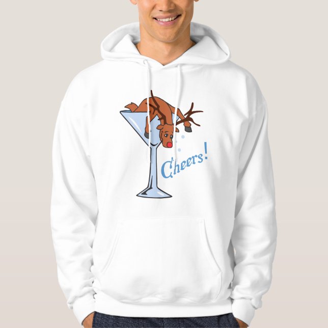 Reindeer Cheers Hoodie (Vorderseite)