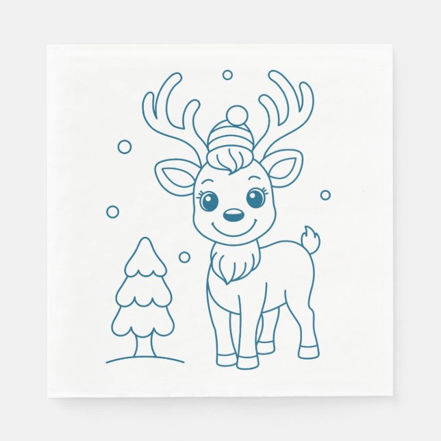 reindeer christmas art serviette (Vorderseite)