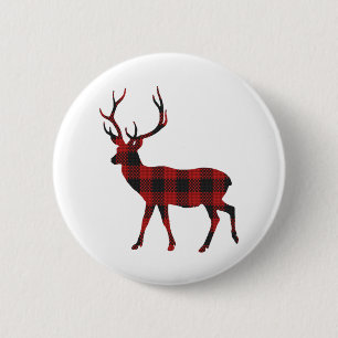 Reindeer Christmas Button