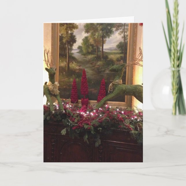 Reindeer Christmas Card Feiertagskarte (Vorderseite)