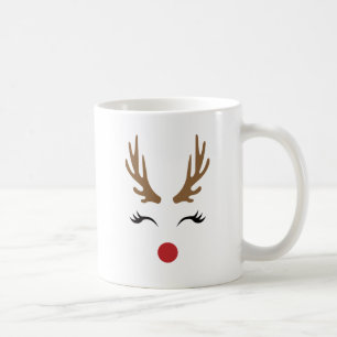 Reindeer Christmas Face Kaffeetasse