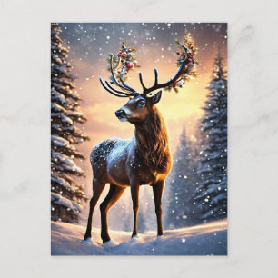 Reindeer Christmas Feiertagspostkarte