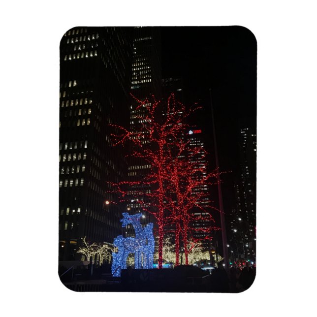 Reindeer Christmas Lights New York City Manhattan Magnet (Vertikal)