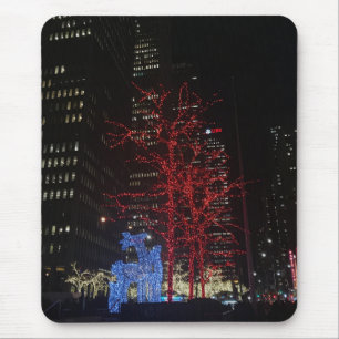 Reindeer Christmas Lights New York City Manhattan Mousepad