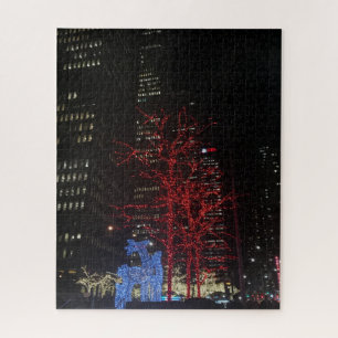 Reindeer Christmas Lights New York City Manhattan Puzzle