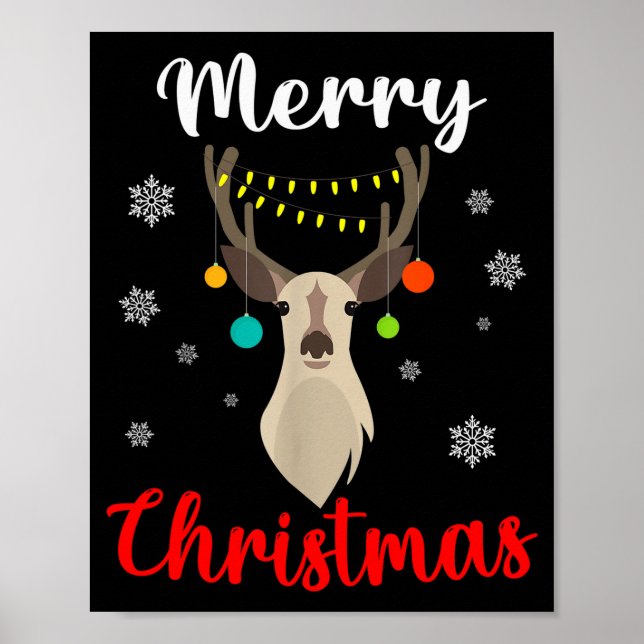 Reindeer Christmas Merry Christmas  Poster (Vorne)