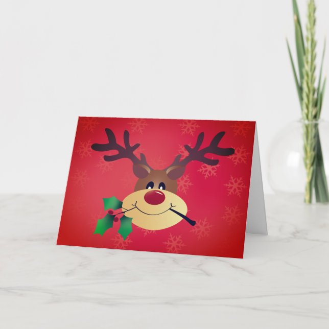 Reindeer Christmas Mistletoe Karte (Vorderseite)
