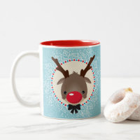 REINDEER CHRISTMAS niedliche rote Nase rudolph bla