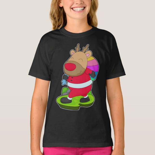 Reindeer Christmas Sack T-Shirt (Vorderseite)