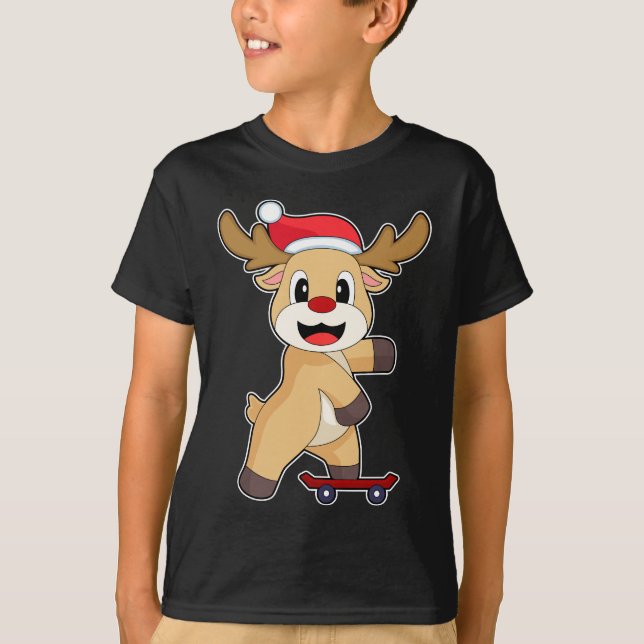 Reindeer Christmas Skater T-Shirt (Vorderseite)