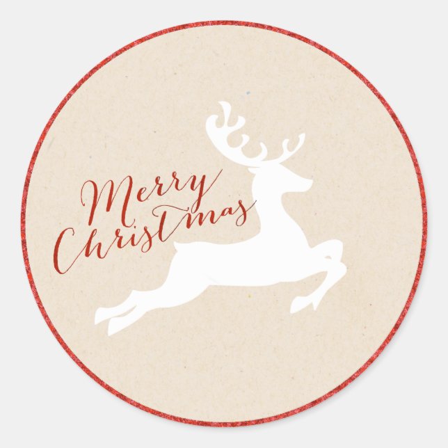 Reindeer Christmas Sticker (Vorderseite)