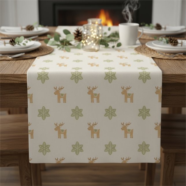 Reindeer Christmas Table Runner Holiday Kurzer Tischläufer (Von Creator hochgeladen)