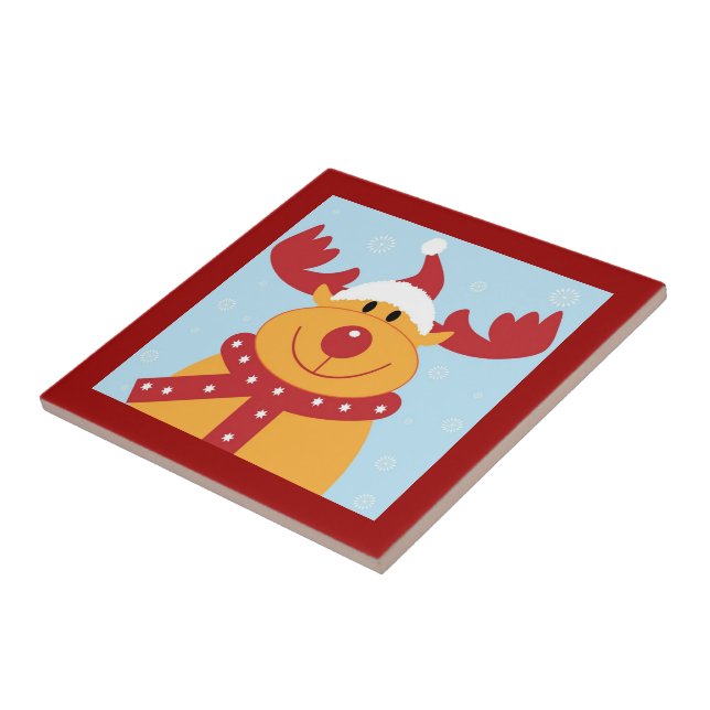 Reindeer Christmas Tile Trivet Fliese (Seite)
