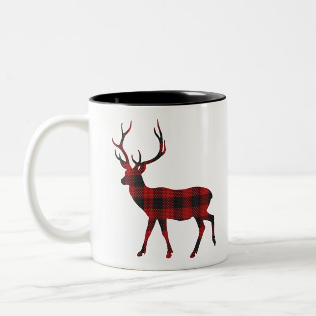 Reindeer Christmas Zweifarbige Tasse (Links)