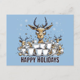 Reindeer Coffee Postkarte