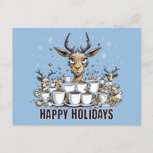 Reindeer Coffee Postkarte