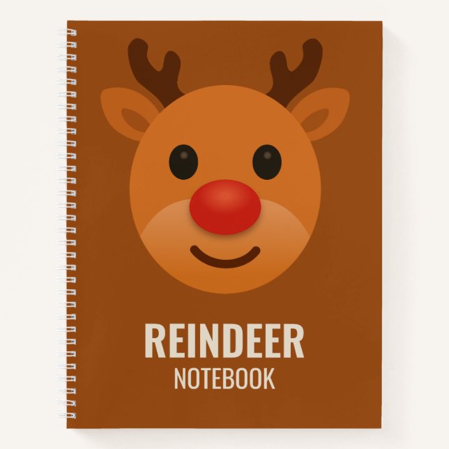 Reindeer College Ruled Notebook – Cute Christmas Notizbuch (Vorderseite)