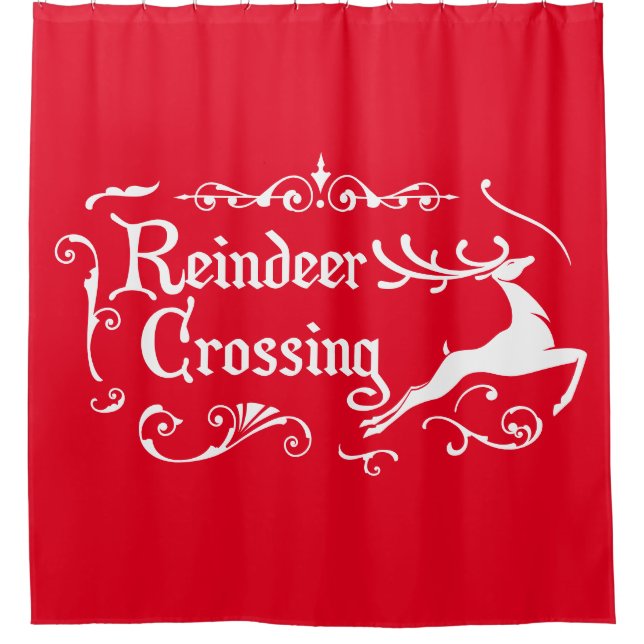 Reindeer Crossing Duschvorhang (Vorderseite)