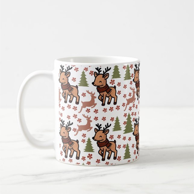 Reindeer cute floral mug kaffeetasse (Links)