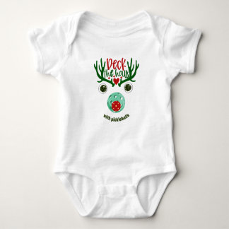 Reindeer Deck mit Pickleballs Weihnachten Baby Strampler